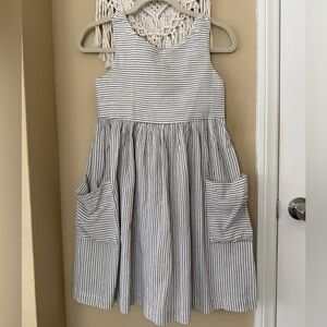 Zara Black and White Striped Kids Dress